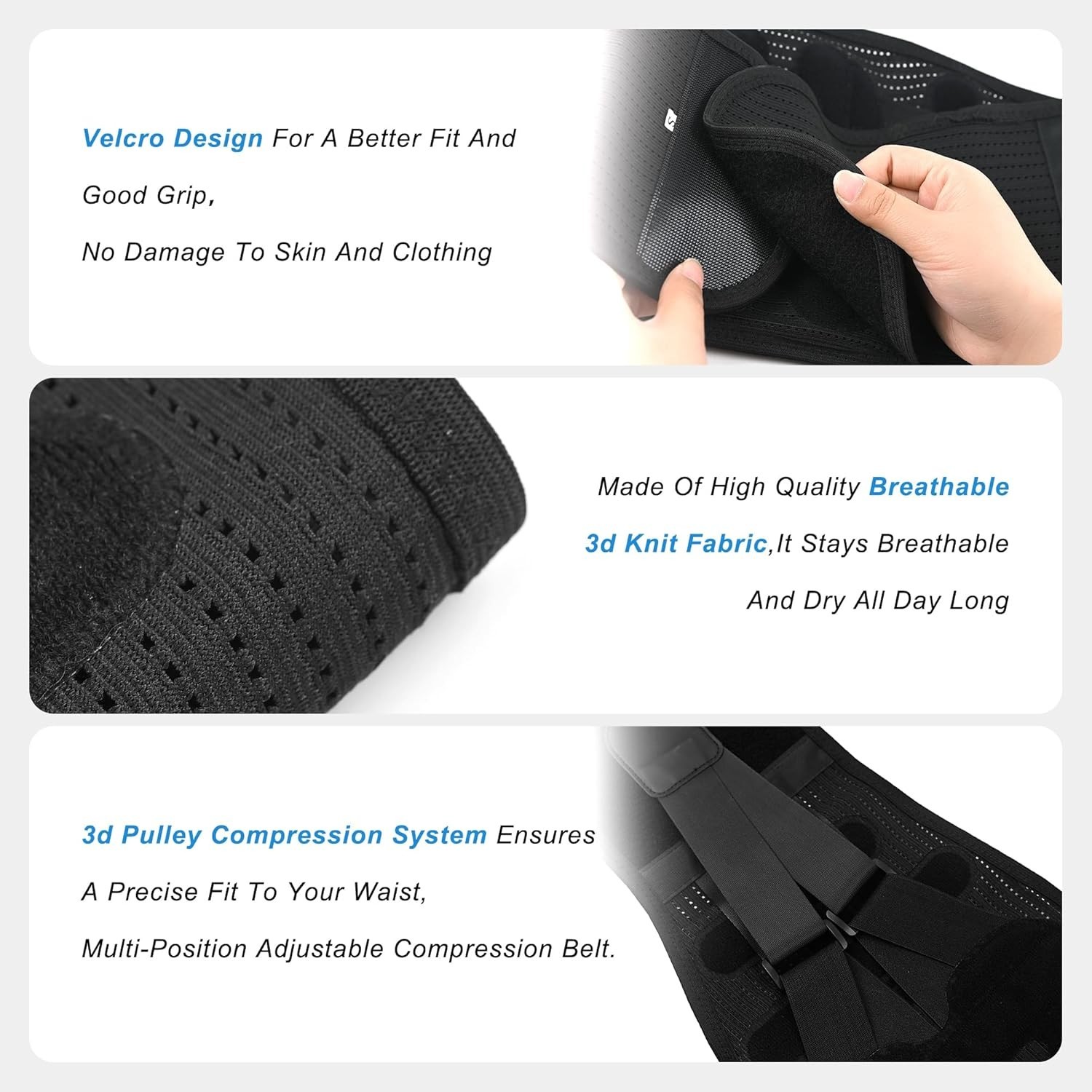 Lumbar Support Lower Waist Back Brace Pain Relief Sciatica Herniated Disc – Sz L