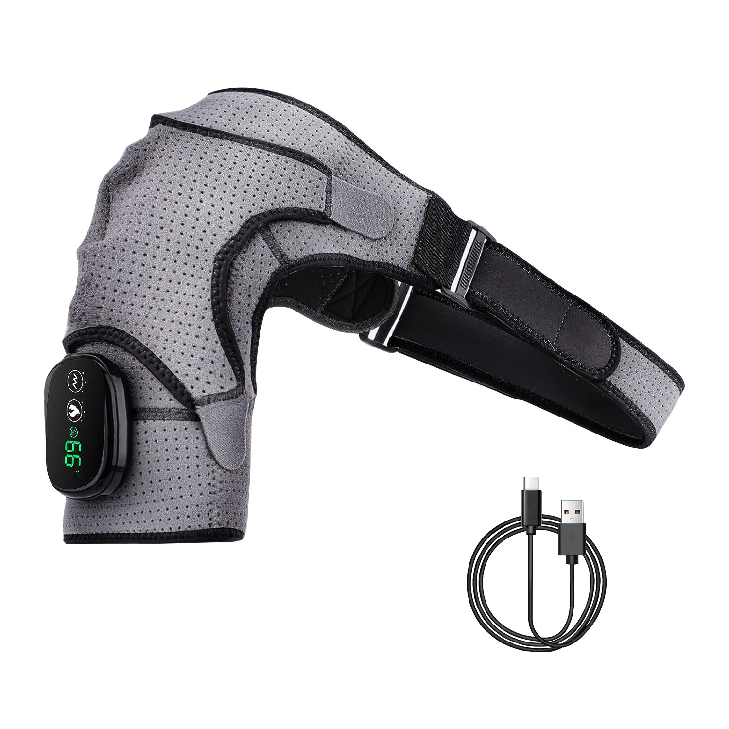 Heated Shoulder Brace Electric Heating Pad Therapy Wrap Muscles