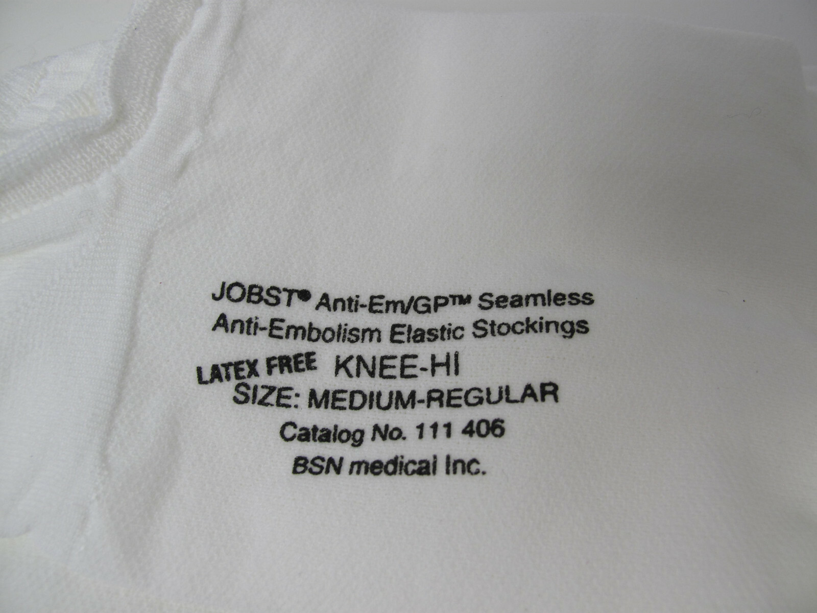 1 Pair Jobst 111406 Med/Long Knee-Hi Anti-EM/GP Seamless Anti-Embolism Elastic