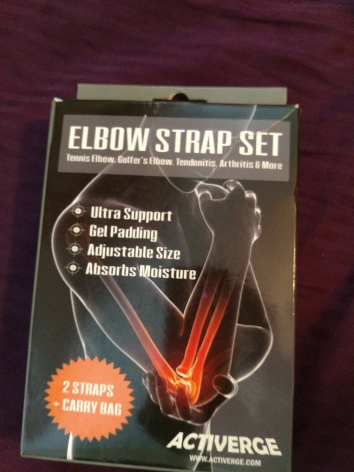 Tennis Elbow Brace Strap Tendonitis Golfers Gel Band Golf Pain Relief Support US
