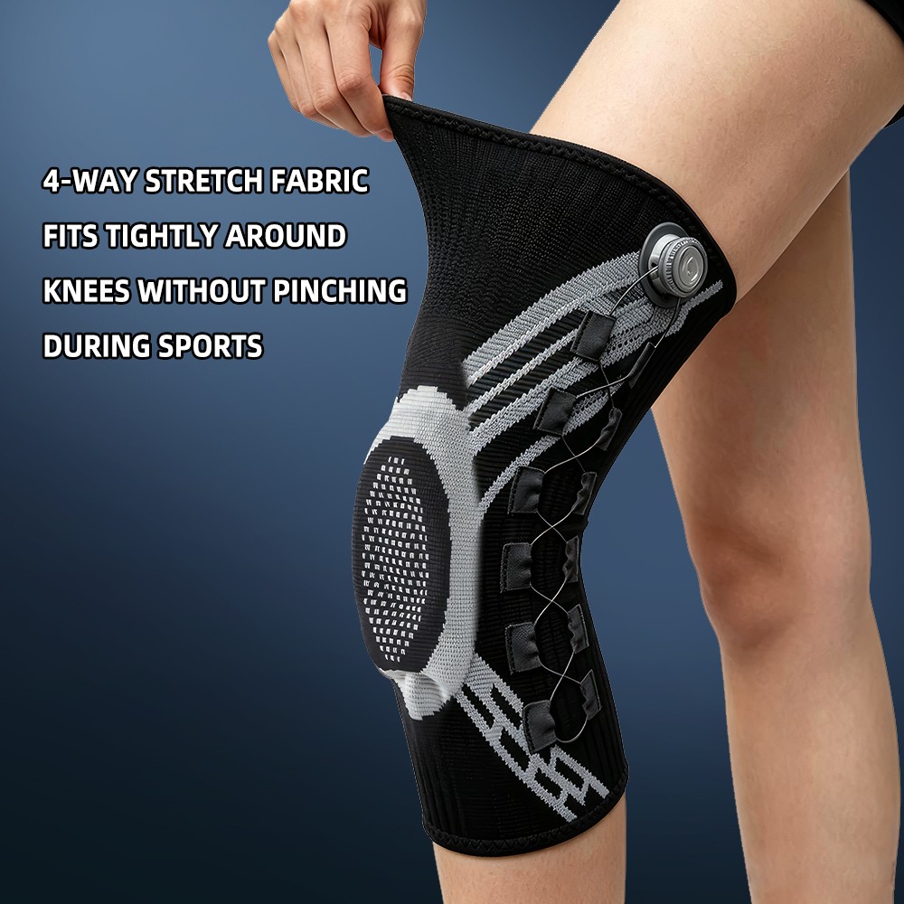 Knee Brace Compression Sleeve Hinged Joint Support Open Patella Stabilizer Wrap