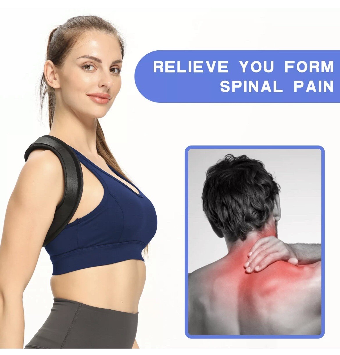 Men Women Adjustable Posture Corrector Back Straightener Support Shoulder Brace