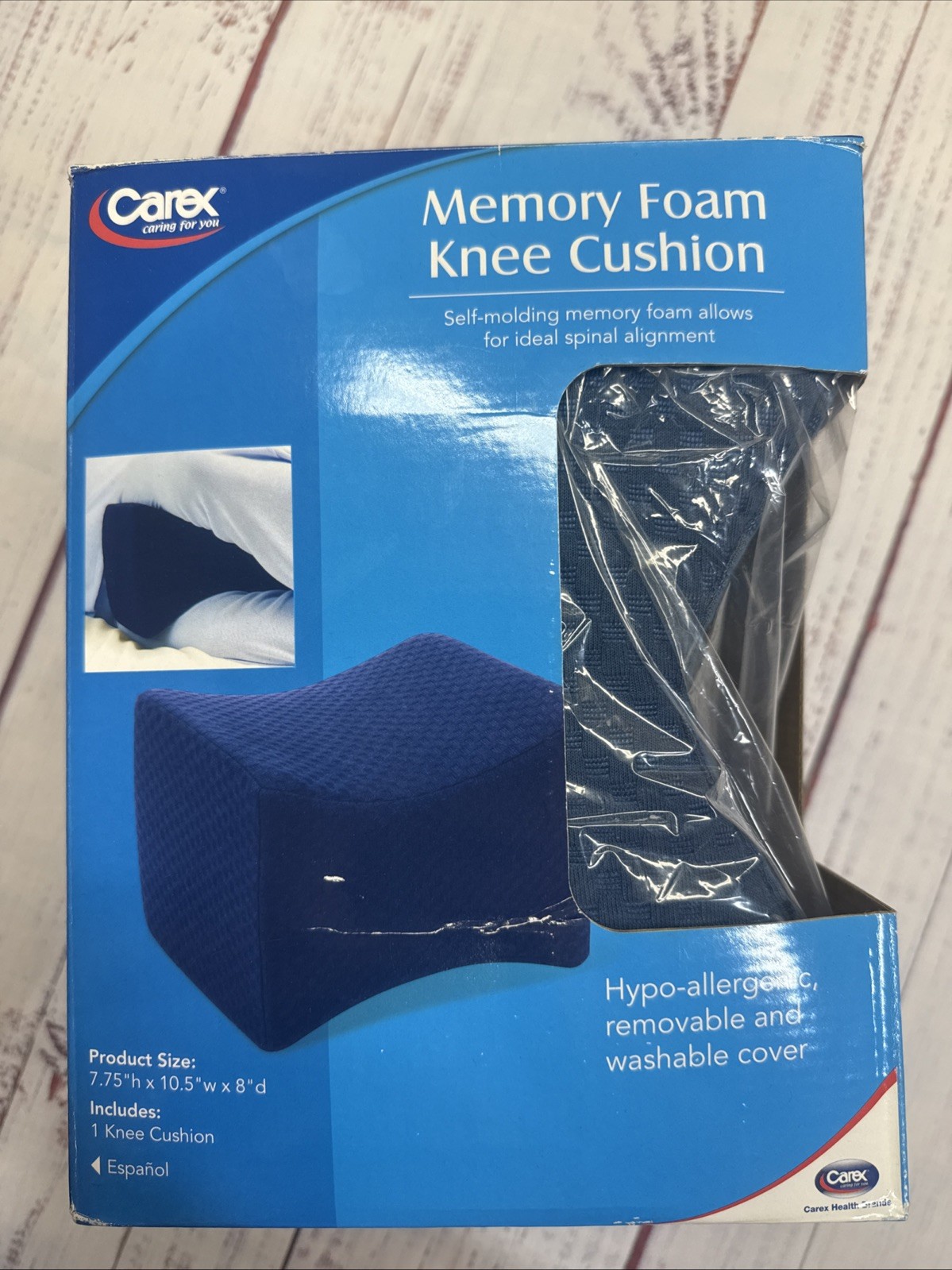 Carex Memory Foam Knee Pillow. Premium Quality Self Molding Memory Foam.