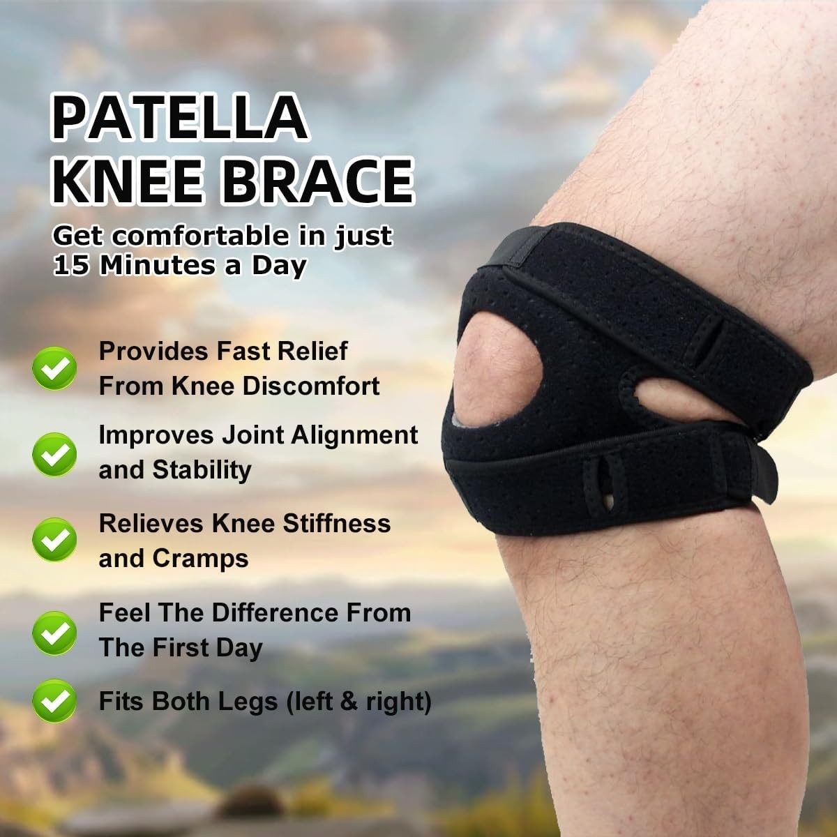 Knee Brace Support Neoprene Patella Stabilizing Compression Straps Adjustable US