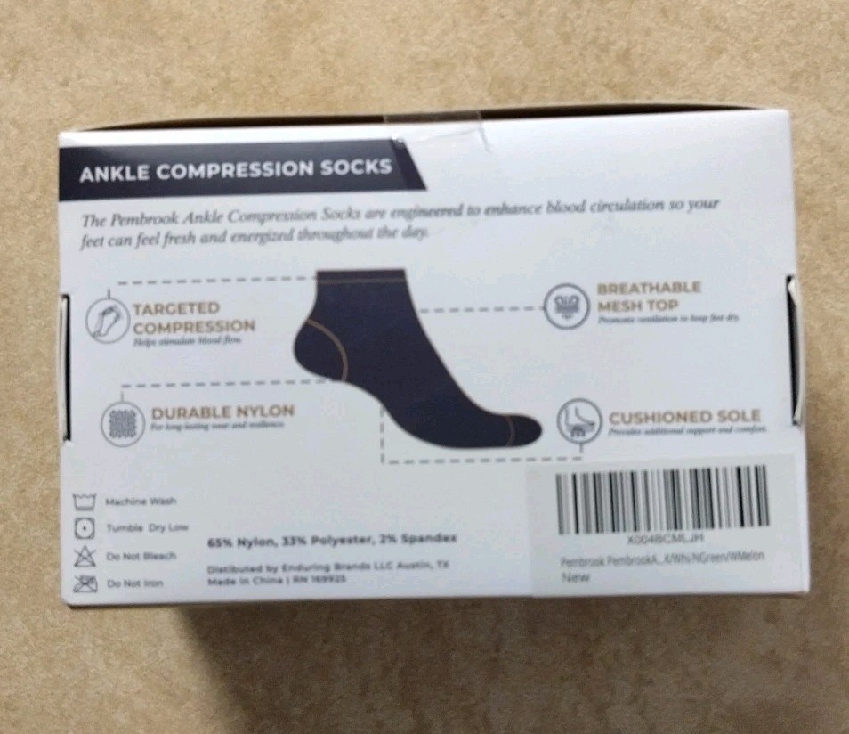 Pembrook Ankle Compression Socks for Women & Men – 4 Pairs | Sports Running…