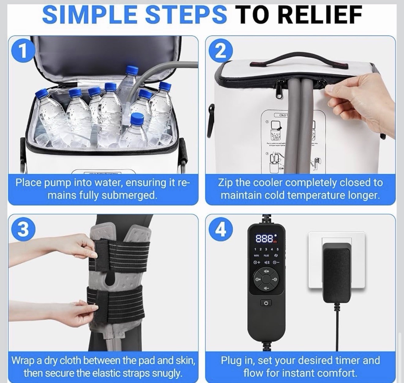 Cold Therapy Machine Knee Ice Therapy System Compression Pad Recovery