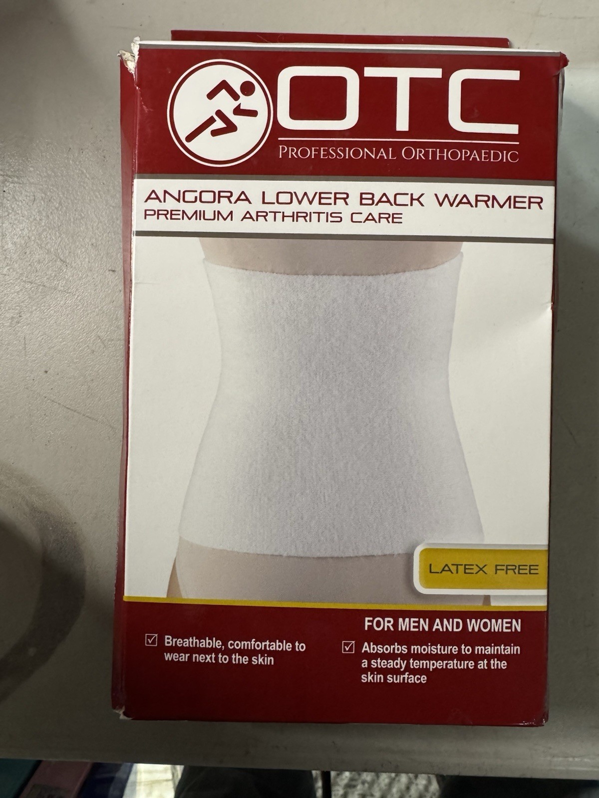 OTC Back Warmer Angora Arthritis Relief, White, Medium