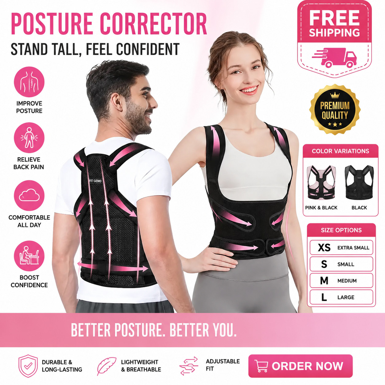 Back Brace Posture Corrector Women Men Shoulder Straightener Adjustable Support