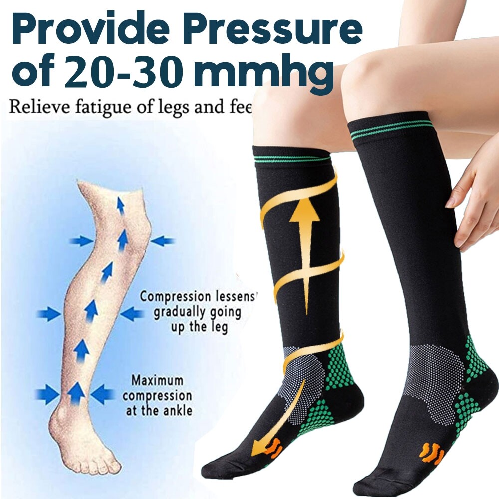 Men Diabetic Over the Calf Socks Knee High Circulatory Health Stocking 3Pairs
