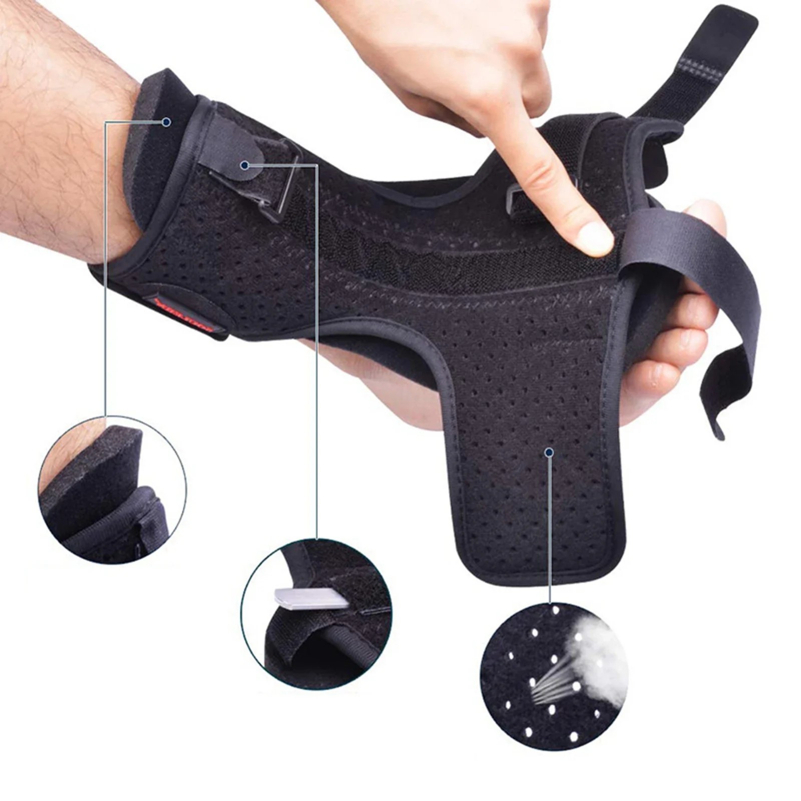Plantar Fasciitis Night Splint Adjustable Foot Drop Ankle Brace Support Toe Pain