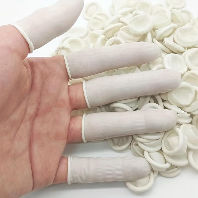 20/200pc Anti-Slip Latex Finger Cots Rubber Protector Elastic Electronic Medical