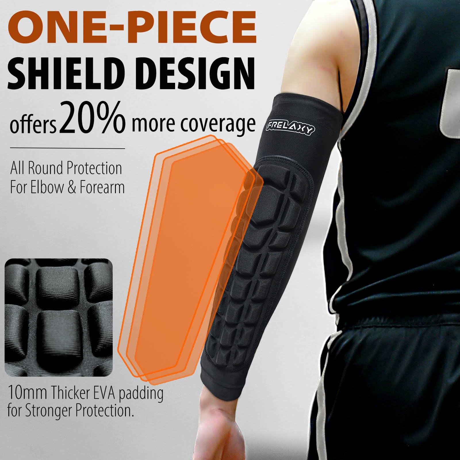 Frelaxy Padded Elbow Forearm Sleeves 2 Pack Compression Small, Black