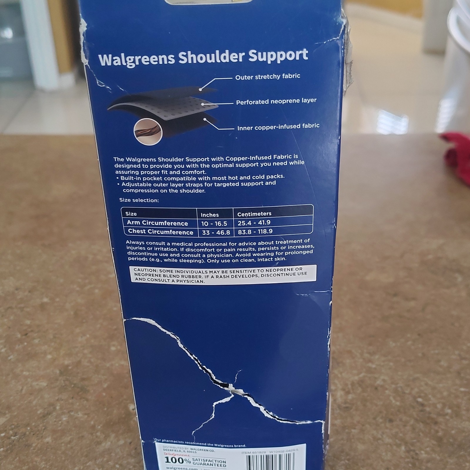 Walgreens Shoulder Support Brace Copper-Infused Adjustable, One Size