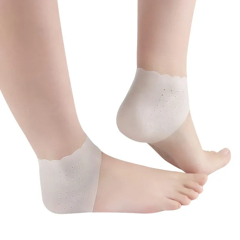 2Pcs Silicone Feet Care Socks Moisturizing Gel Heel Thin Socks with Hole Cracked
