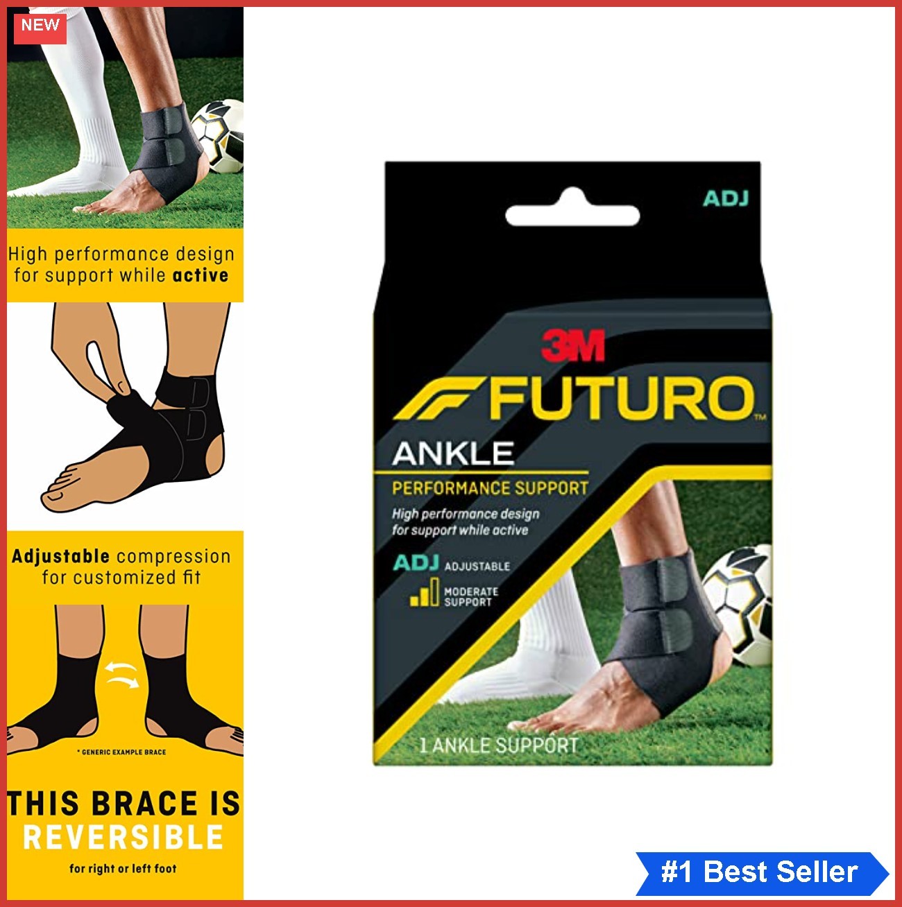 Adjustable Ankle Support Brace Compression Strap Arch Lift Black Breathable