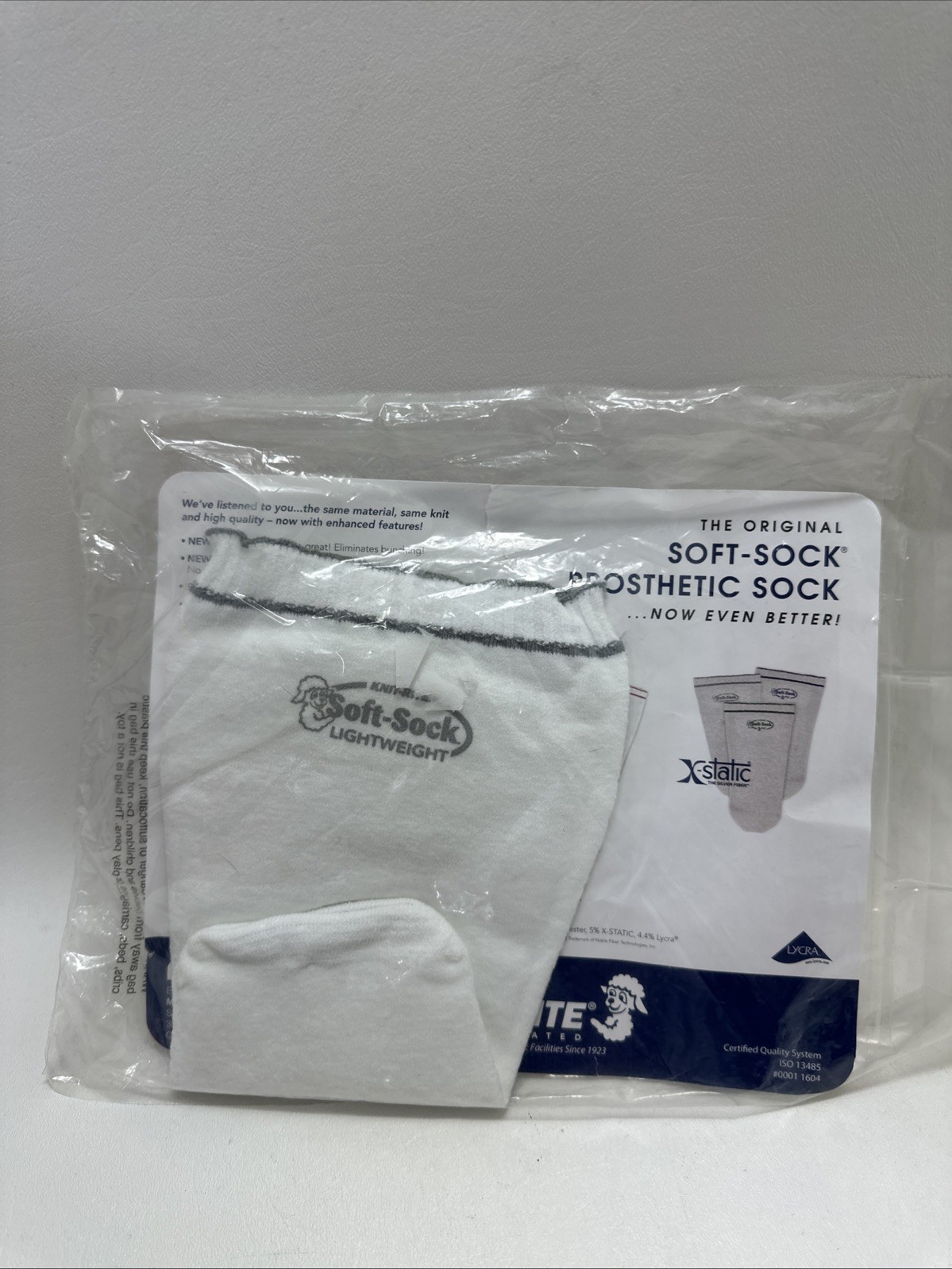 Knit-Rite Prosthetic Soft Sock Size #1 #2 8-12 LTWT Hole 1SPSRGXS Lightweight