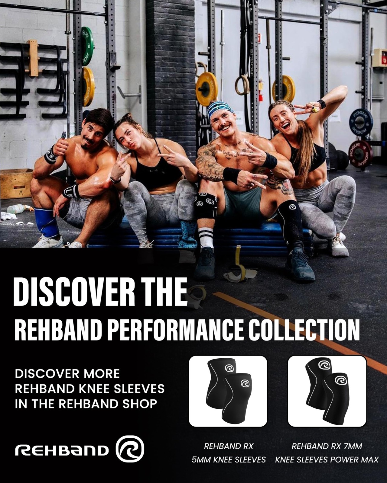 Rehband 7051 Classic 7mm V-Knee-Sleeve for XX-Large, Carbon/Black – 1 Pair