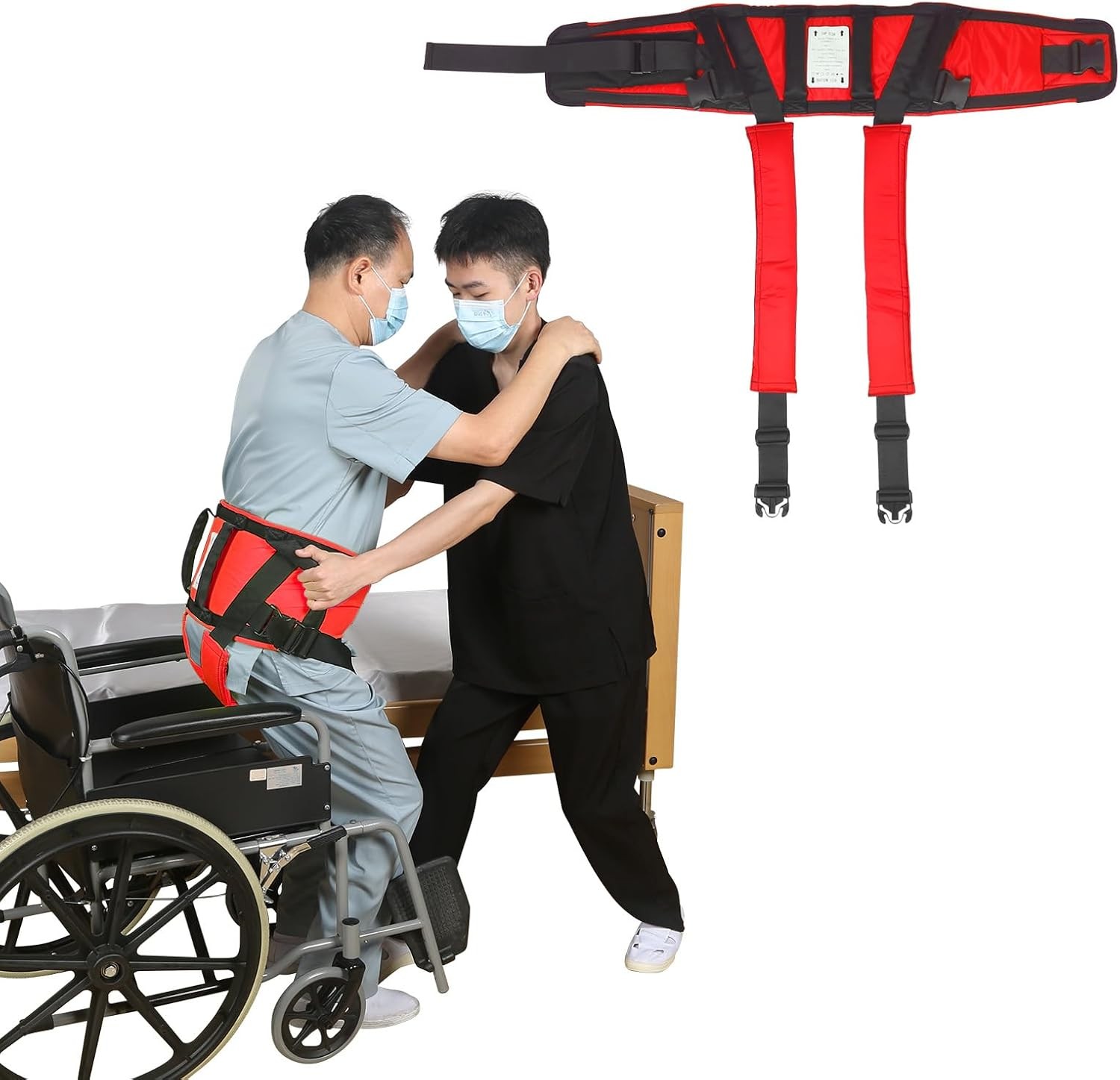 Gait Belt W/ Padded Handles & Leg Straps Seniors Medical Gate Belt Transfer