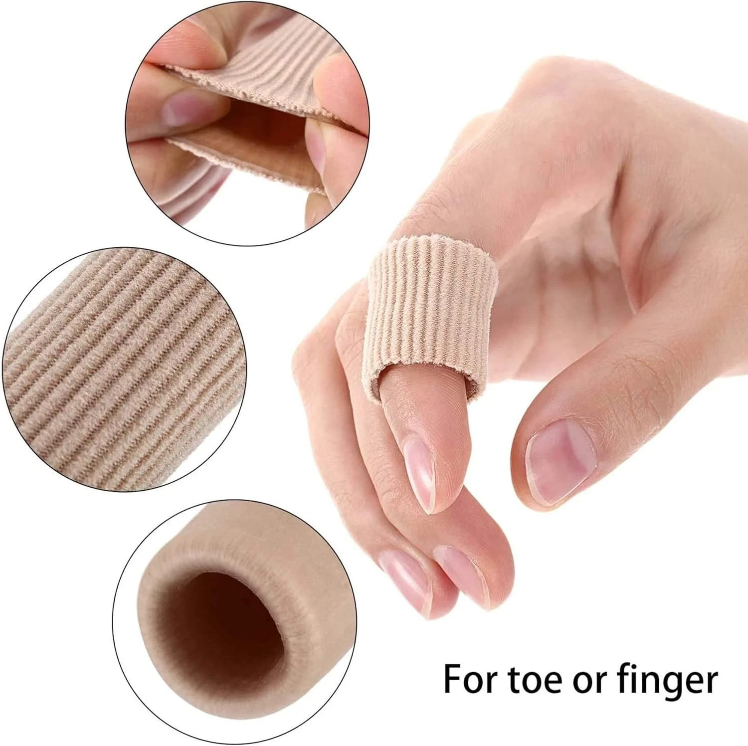 16PCS Gel Toe Cushion Sleeves Corn Blister Protectors Soft Pads 3 Sizes Brown