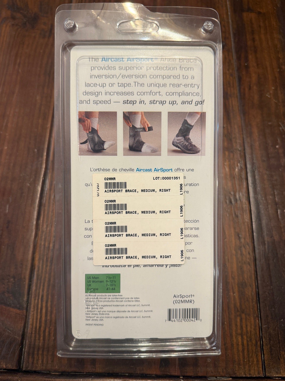 NEW Aircast Airsport Medium Right Ankle Brace 02MMR SEALED Black