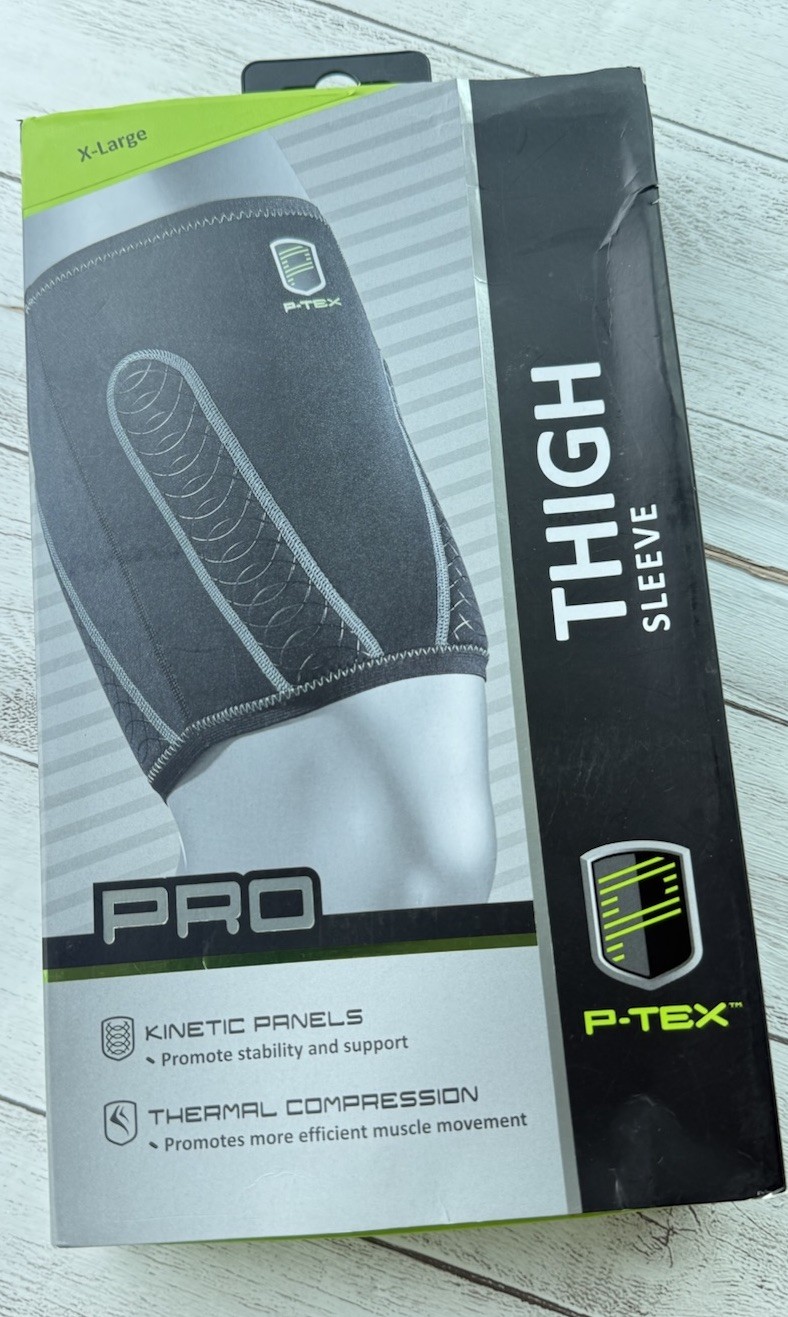 P-Tex PRO Thigh Sleeve Adult XL Kinetic Panels Thermal Compression Black