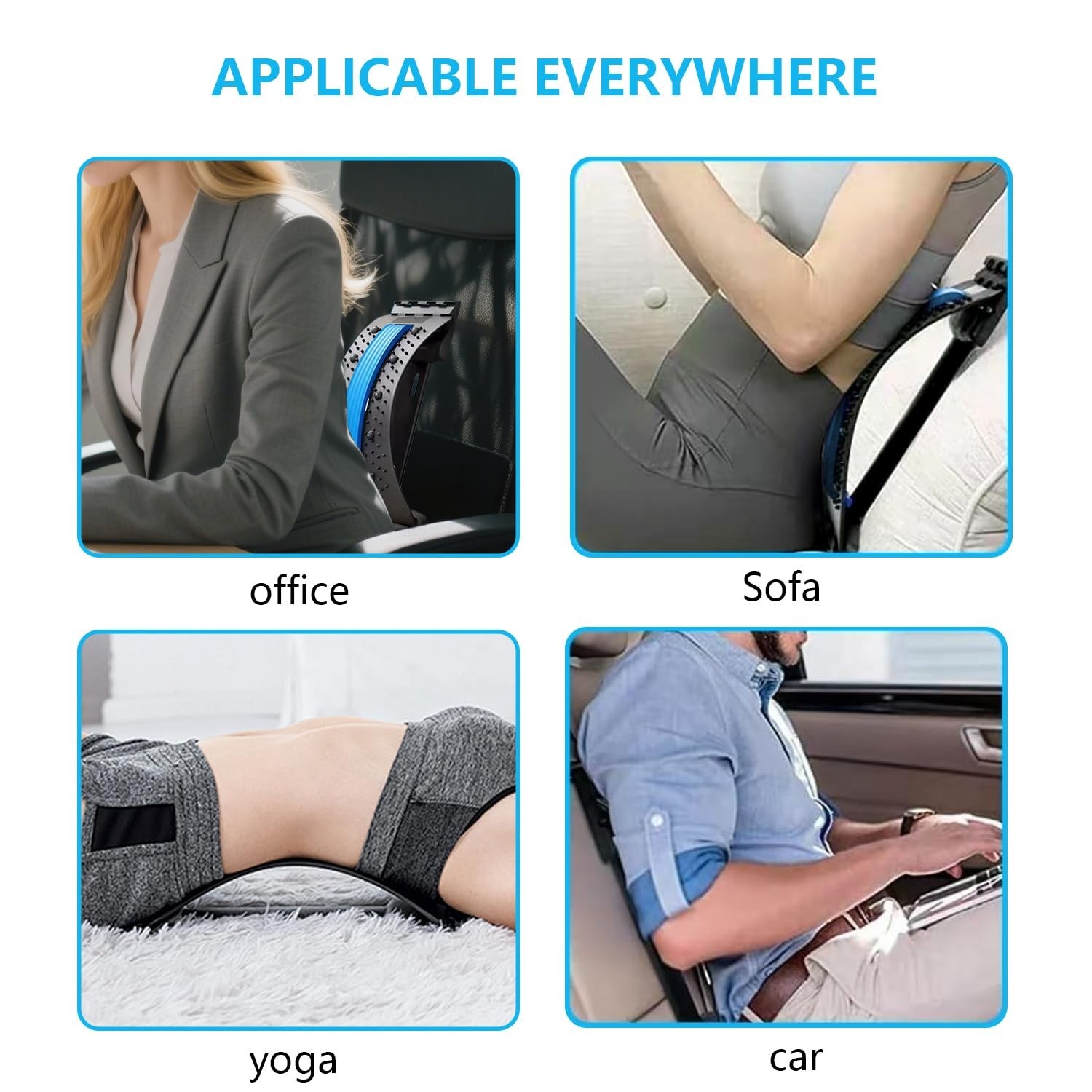Lumbar Support Board & Back Stretcher Adjustable Pain Relief Physical therapy