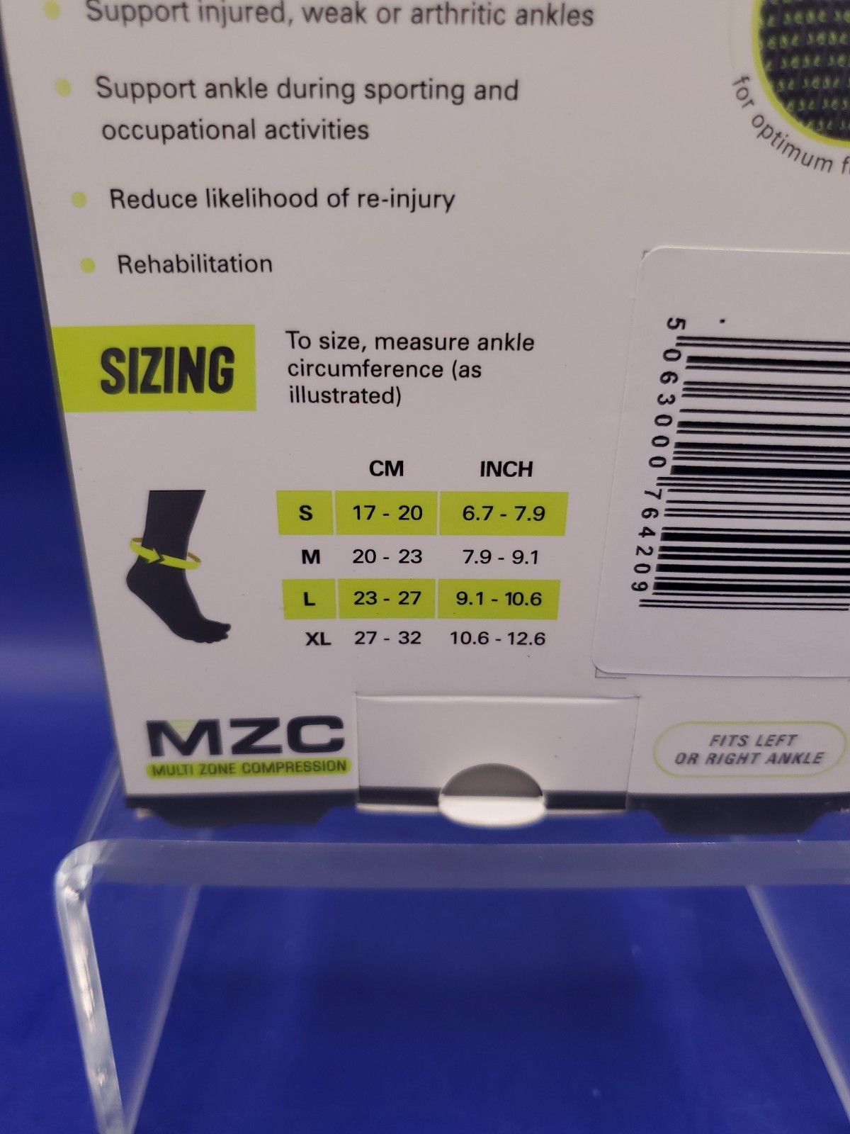 Neo-G Ankle Brace Ankle Compression Sleeve Silicone Joint Cushion Medium NEW