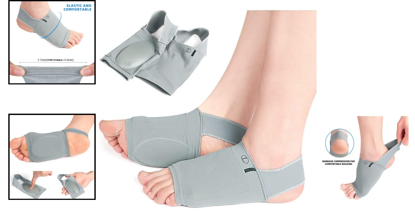 Metatarsal Compression Arch Support Sleeves with Gel Pad – Pain Relief Brace