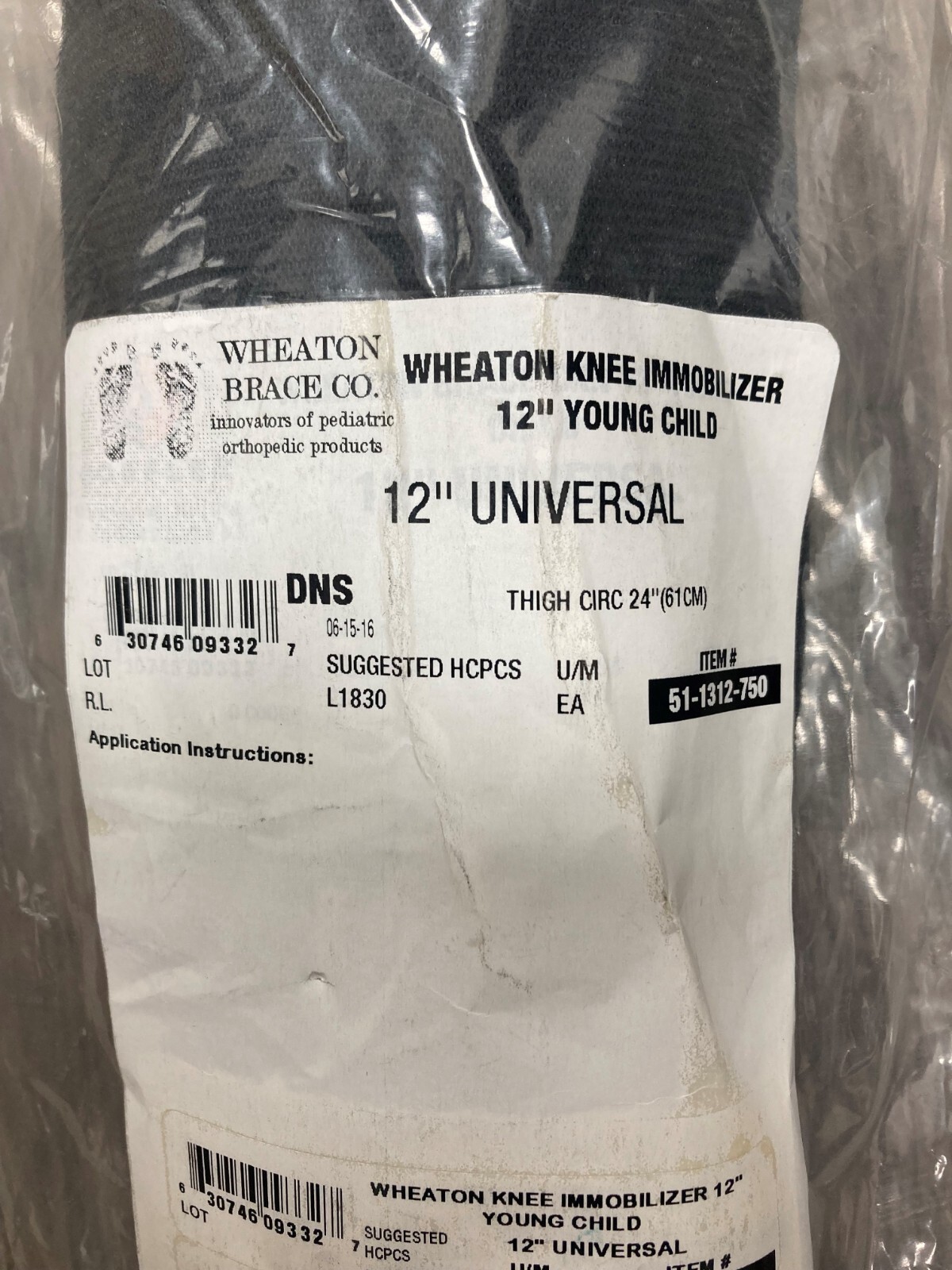 Wheaton Brace Co. Knee Immobilizer 12″ Young Child 51-1312-750