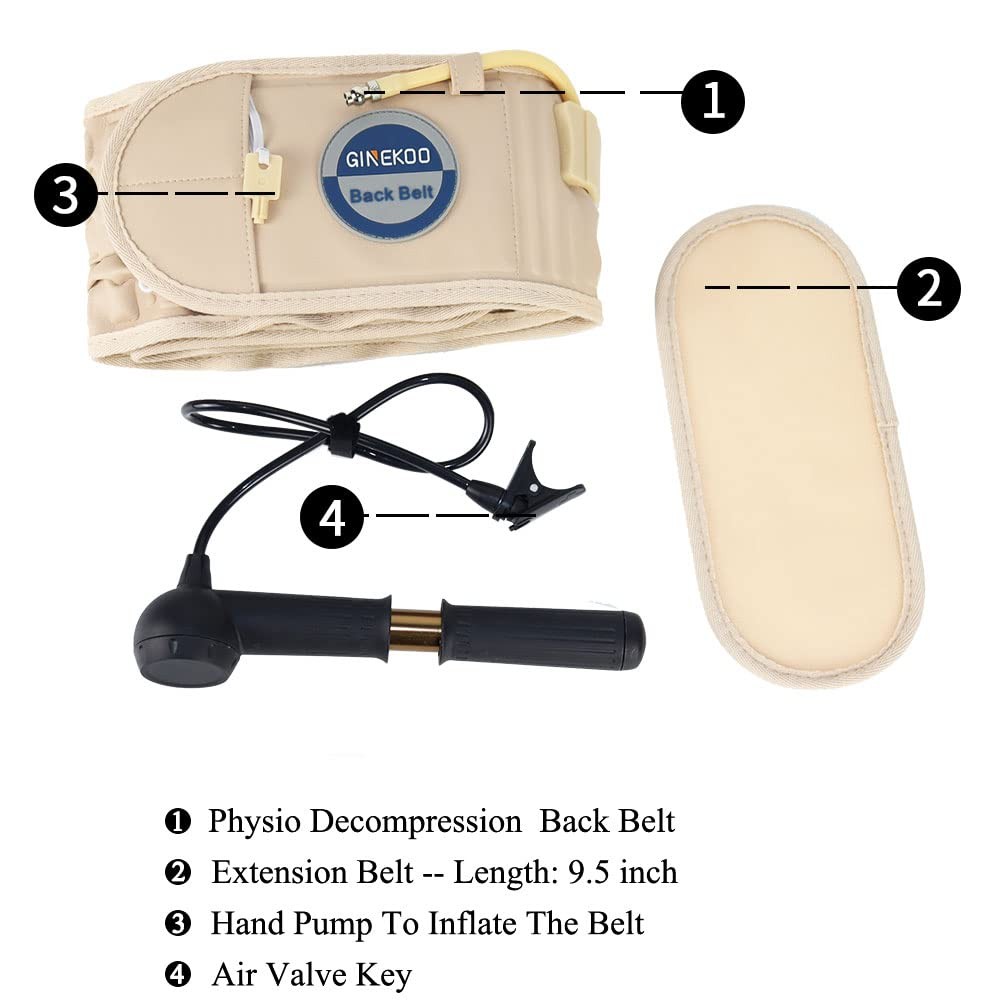 GINEKOO Decompression Belt – Inflatable Spinal Traction Brace for Lumbar Supp…