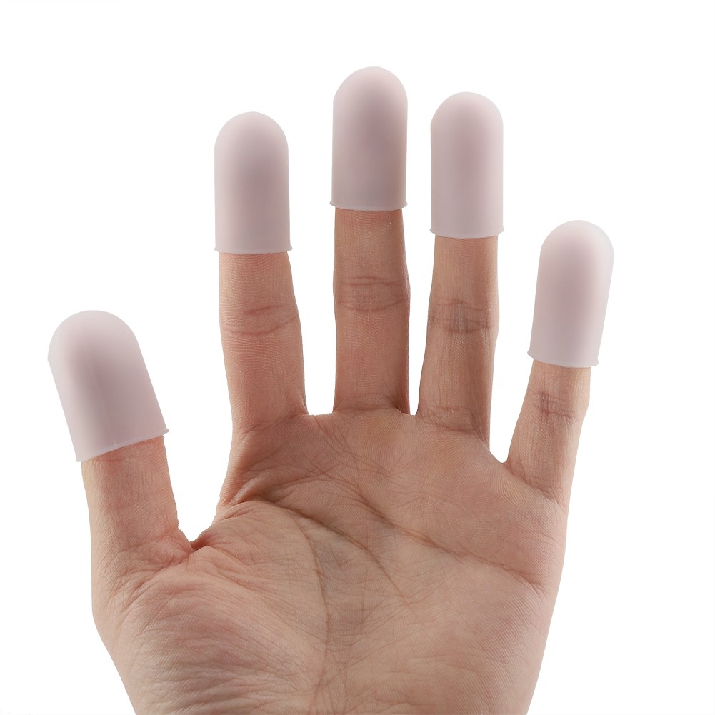 5pcs Silicone Finger Protector Thumbs Cover Fingertip For Heat Cooking