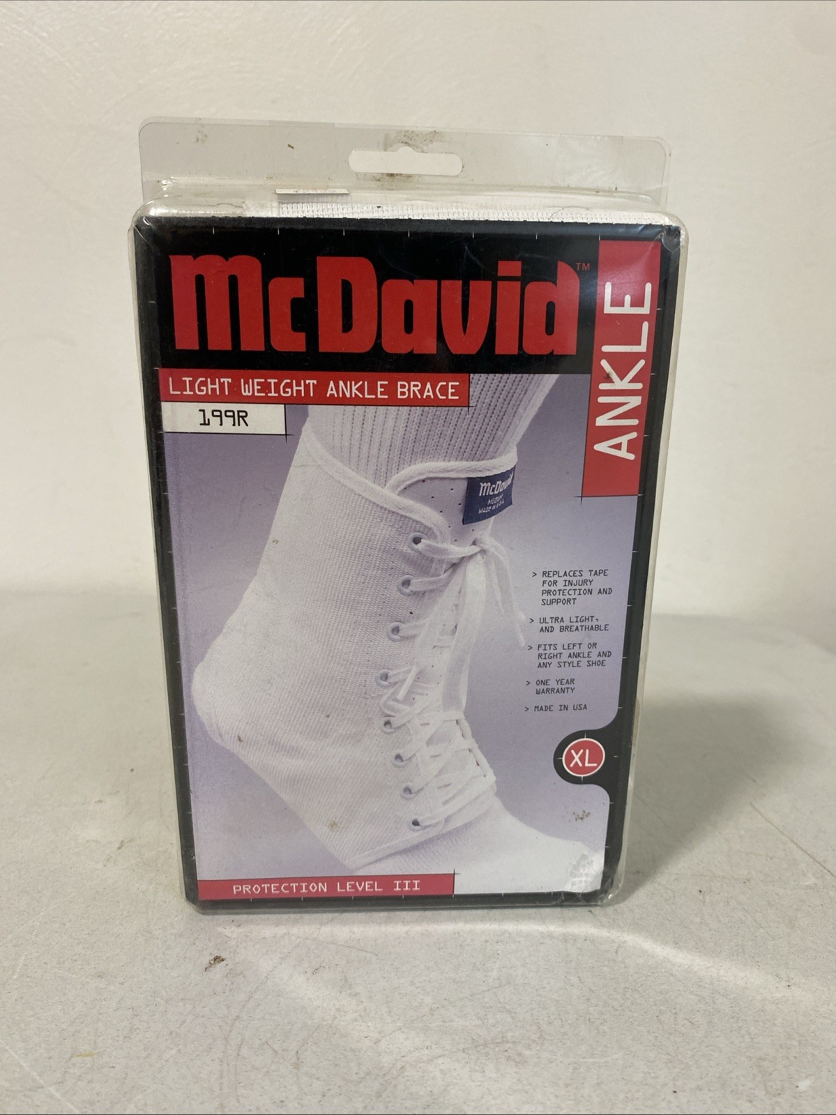 New McDavid 199R Lightweight Ankle Brace White Adult Size XL