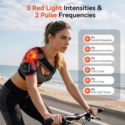 Red Light Therapy Knee Massager 660nm & 850nm, Heated Vibration Knee Brace Grey
