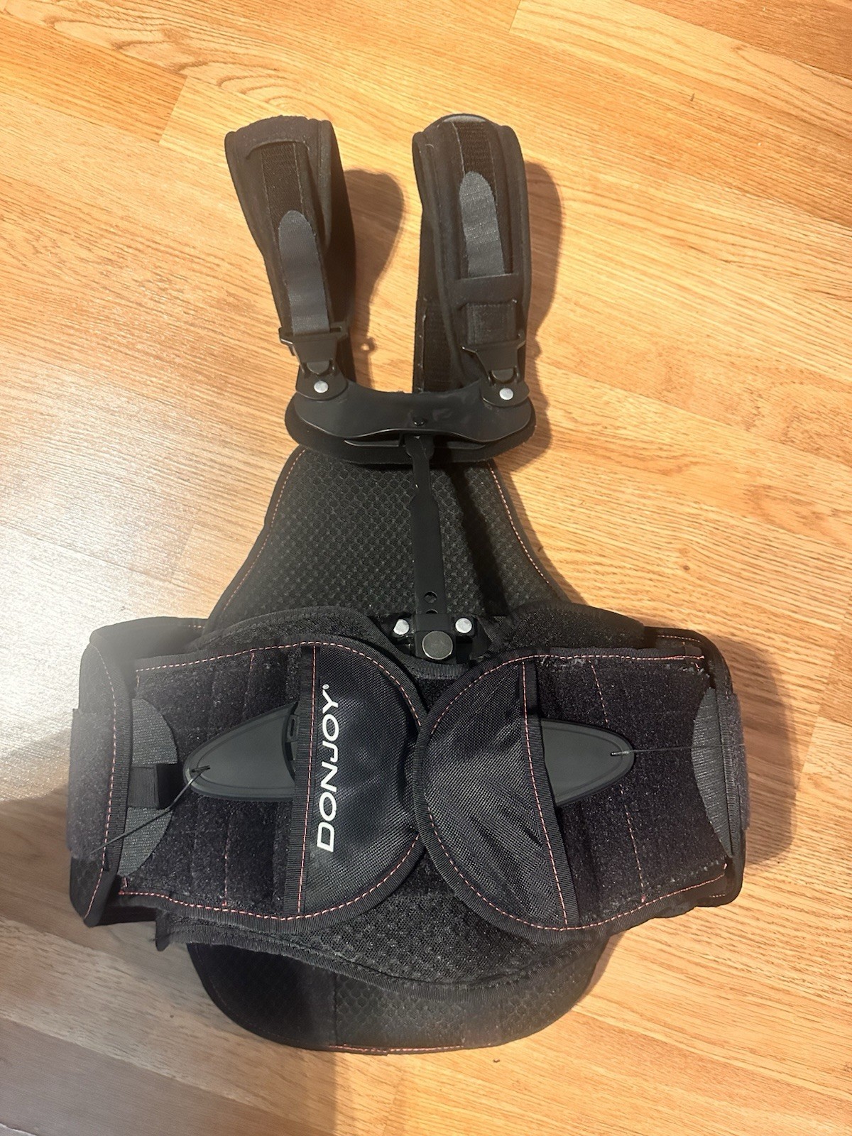 DonJoy Adjustable Back Brace Black Nylon Plastic Orthotic Support