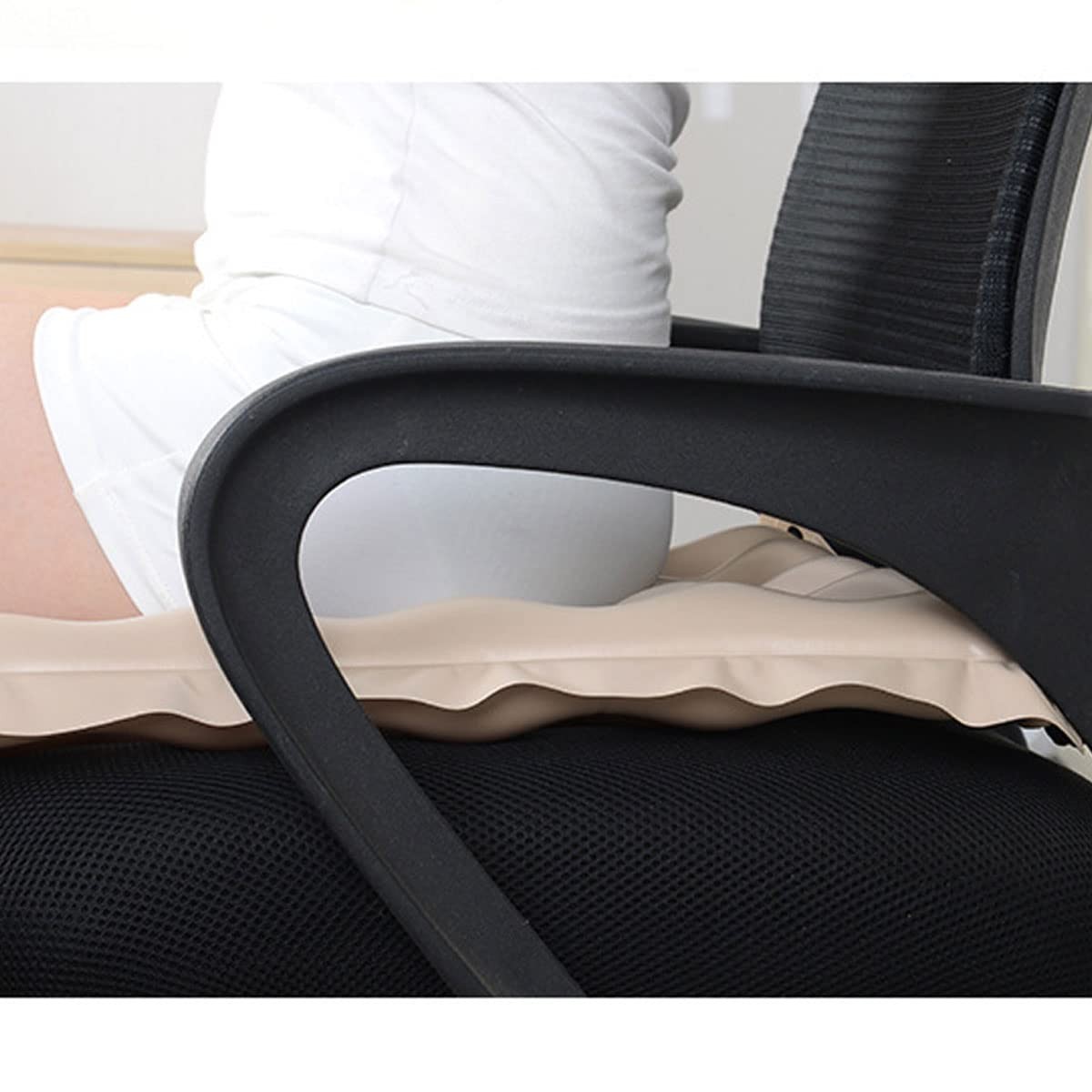 Inflatable Seat Cushions for Pressure Relief, Wheelchair Air Medium, Cream