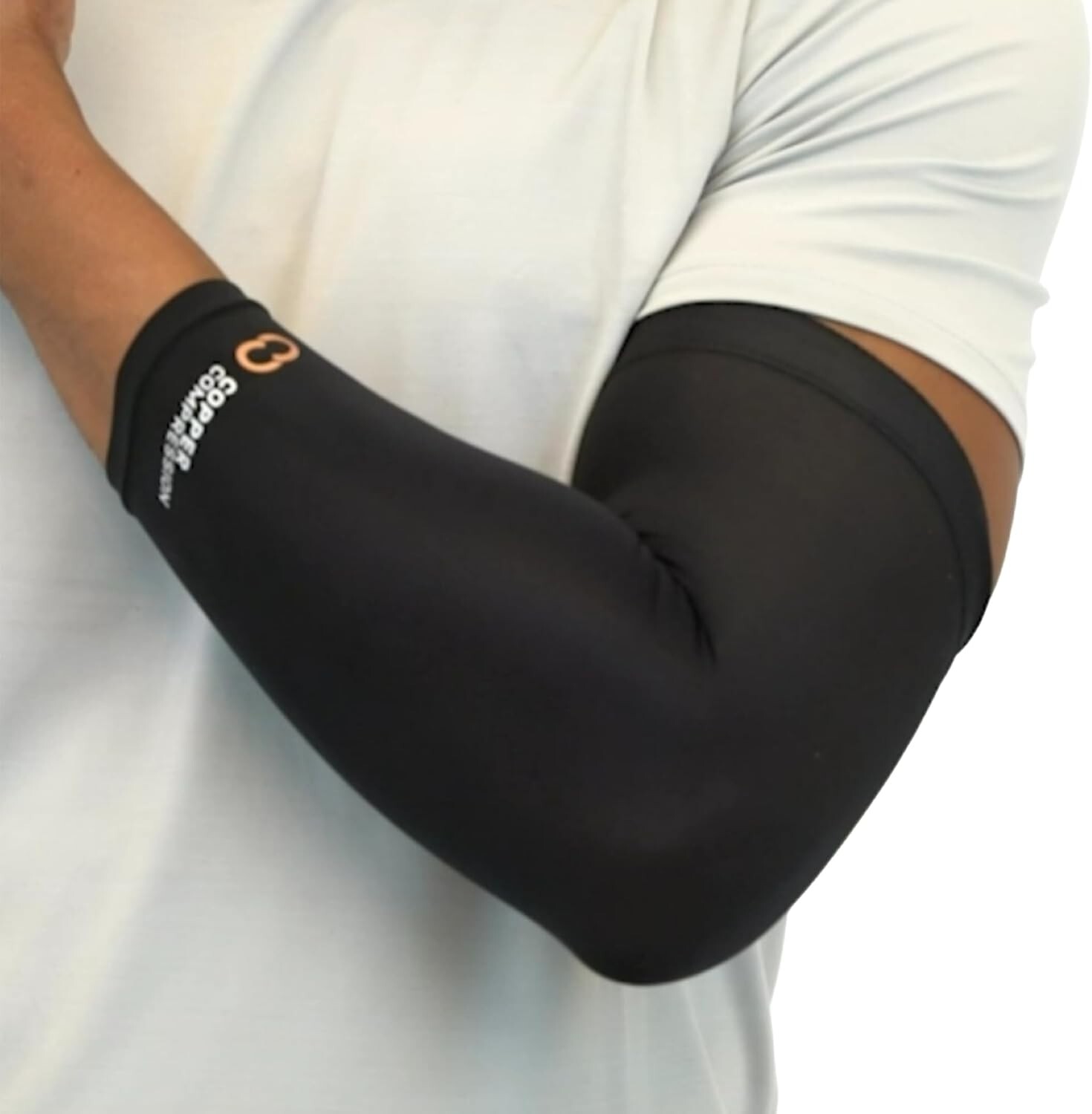 Black Copper Infused Arm Sleeve – Ideal for Tennis Elbow and Post Surgery Rehab
