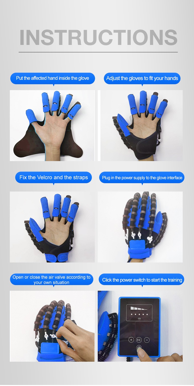Hand Finger Rehabilitation Exerciser Robot Gloves For Recovery Stroke Hemiplegia