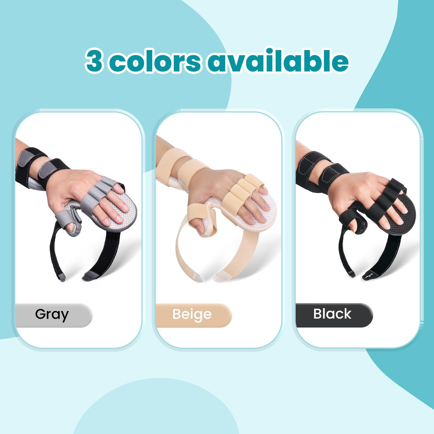 DrFinger Stroke Hand Brace Splint for Straightening Fingers with 5 L, Grey