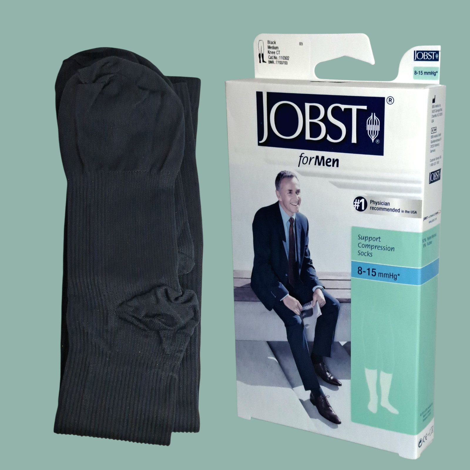 JOBST for Men Compression Knee Socks Black 8-15 /15-20 /20-30 mmHg Variety Sizes
