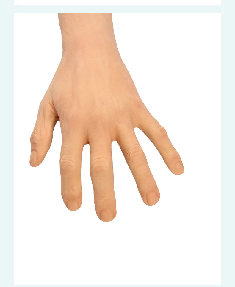 Simulation Male Silicone Prosthesis Gloves False Artificial Skin Sleeve Arm