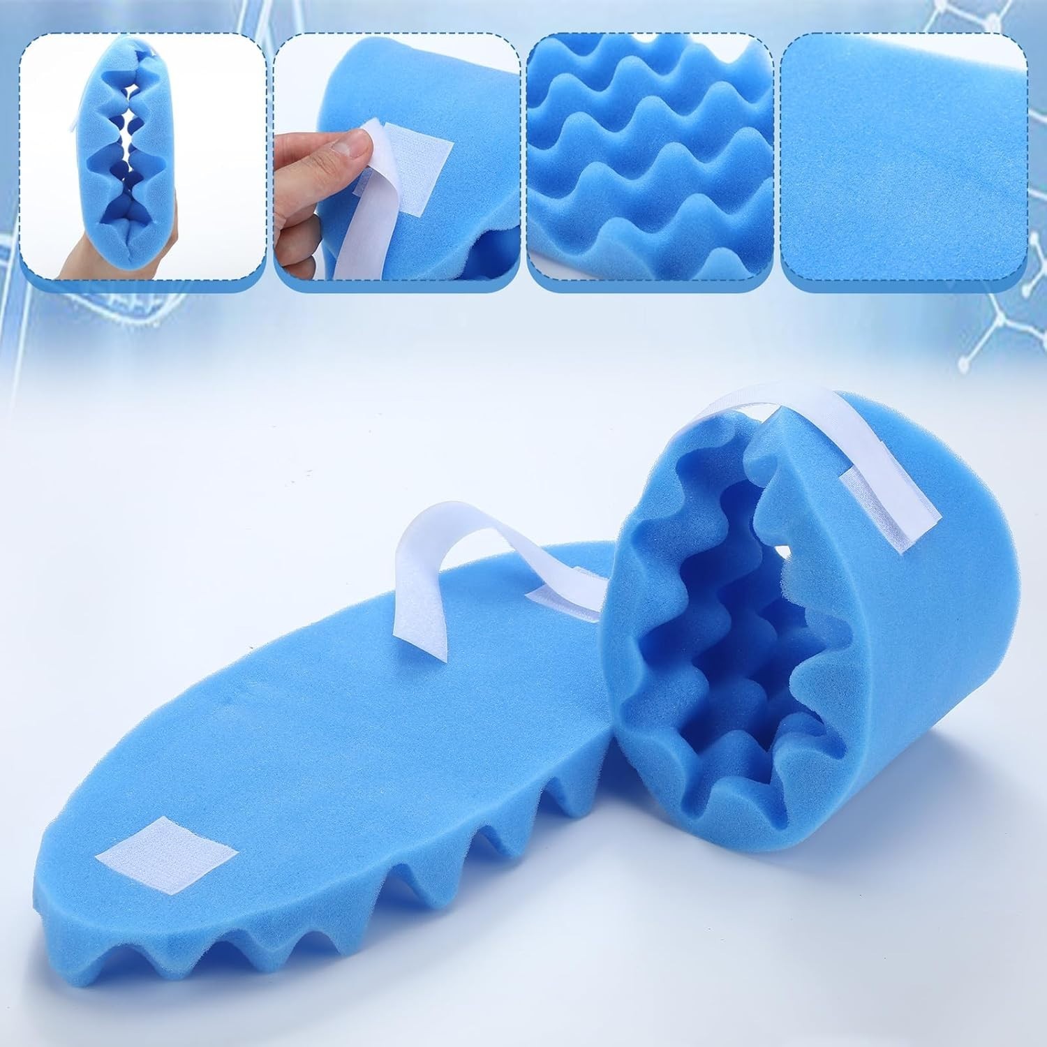 “4PCS Blue Elderly Elbow Pads Adjustable Pressure Relief – One Size”