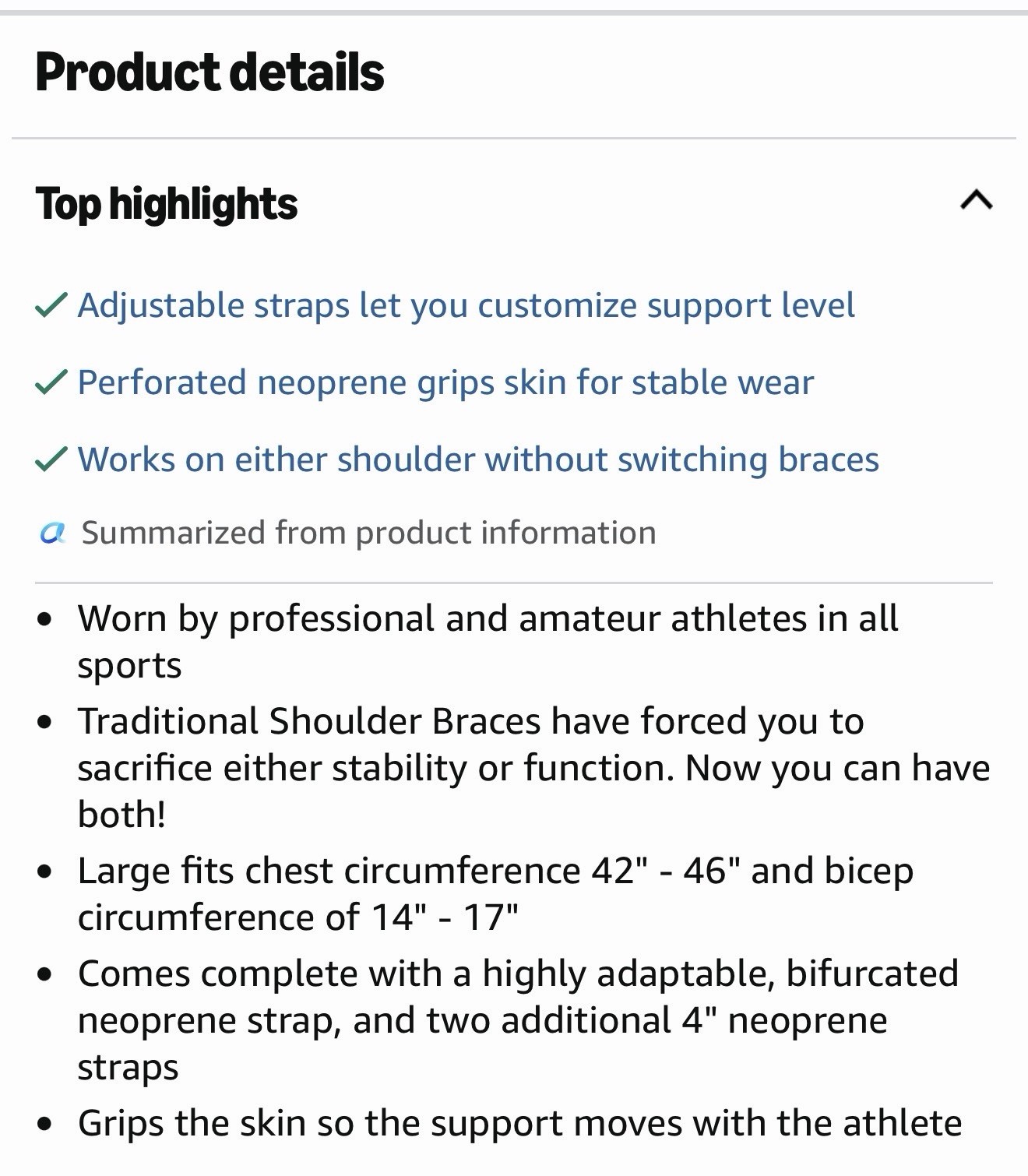 Saunders Sully Shoulder Stabilizer Brace for Posterior Instabilities