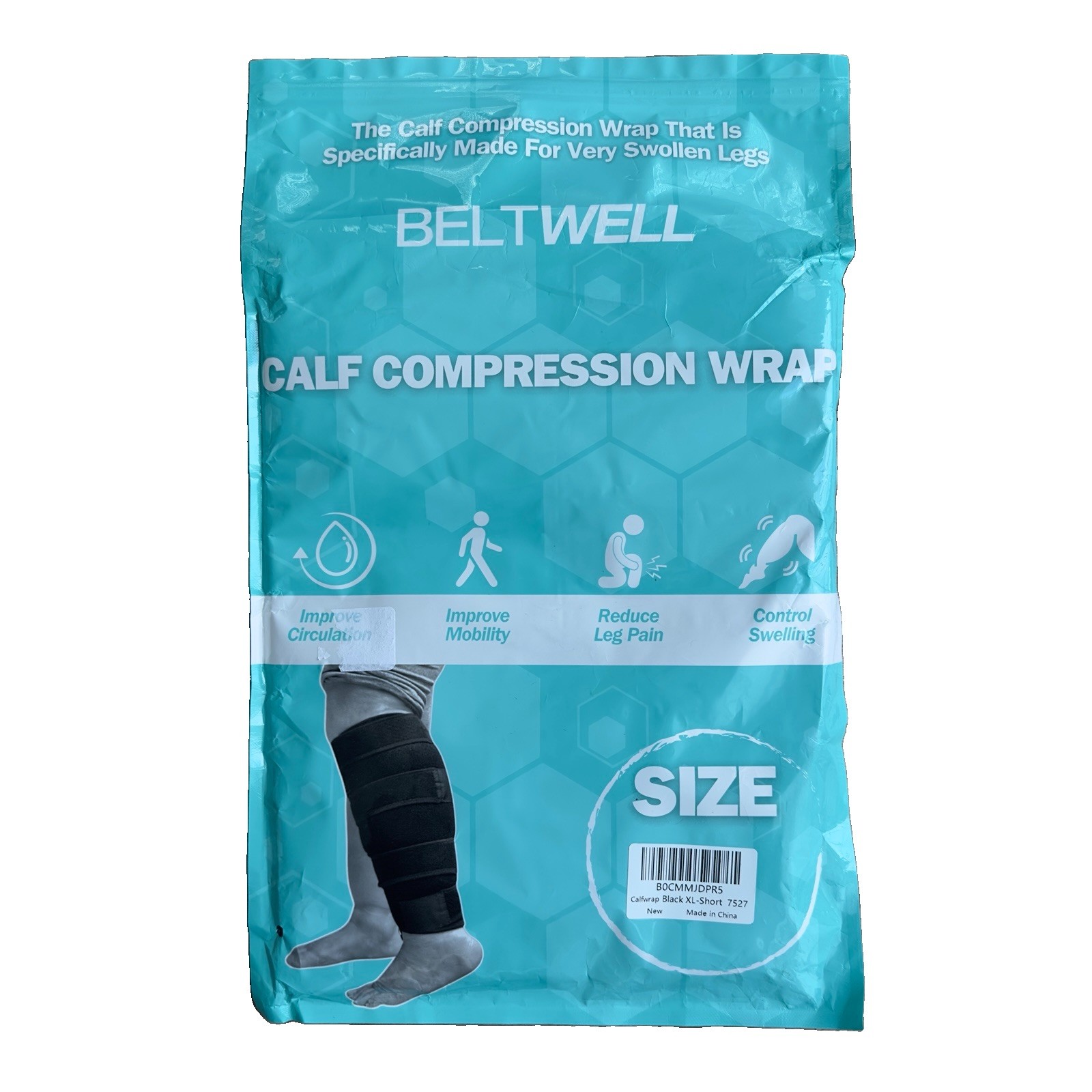 Beltwell Adjustable Calf Compression Wrap Lymphedema Edema Circulation XL Short