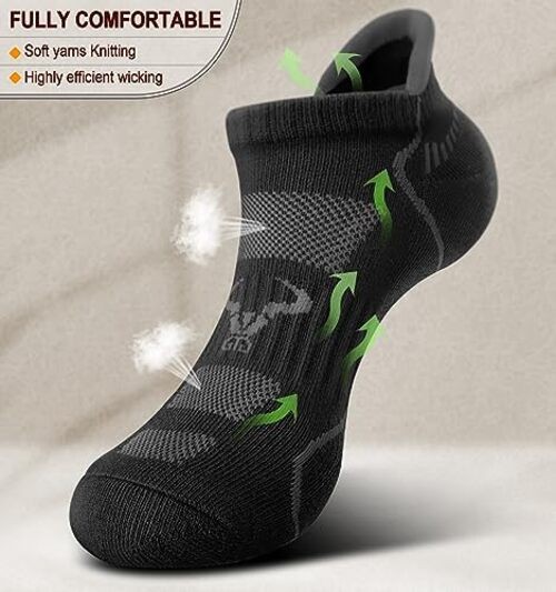 Men Running Socks 6Pairs-Ankle Athletic 10-12 6pairs-black 6 Color Mixed3014