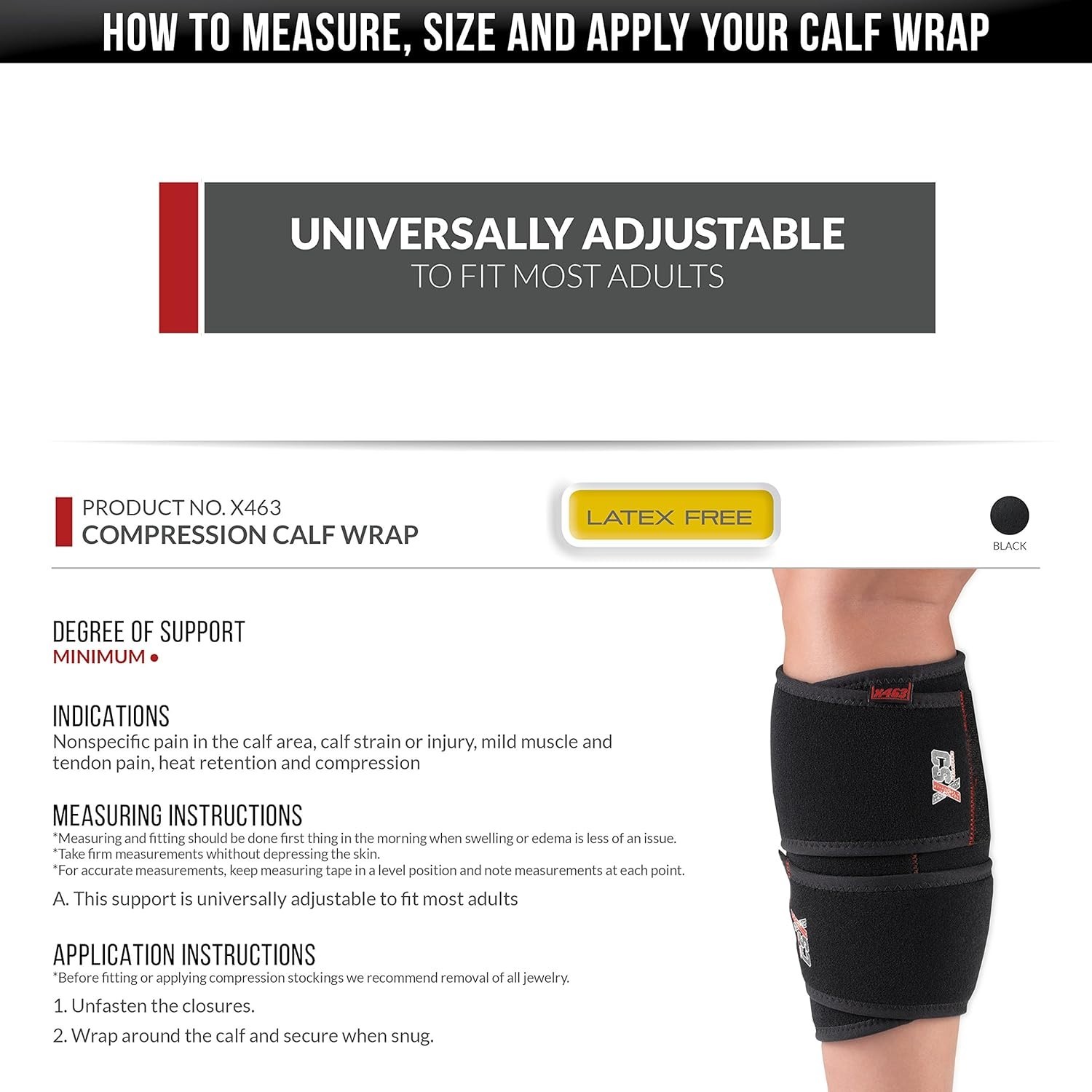 CHAMPION CSX X463 CALF WRAP UNIVERSAL FIT COMPRESSION MEN / WOMEN UNISEX