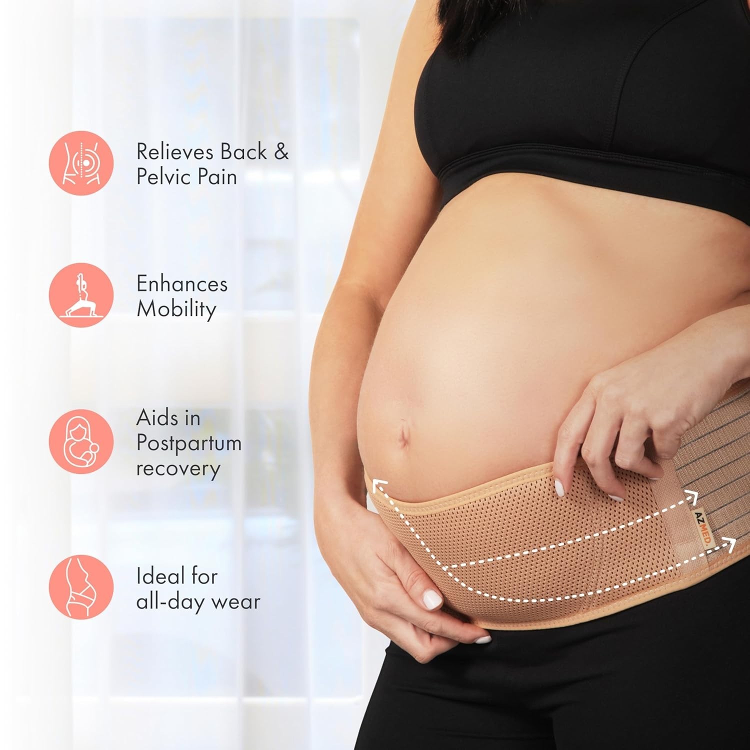 Adjustable Maternity Belt Back Support – Comfort & Relief for 46-In Belly