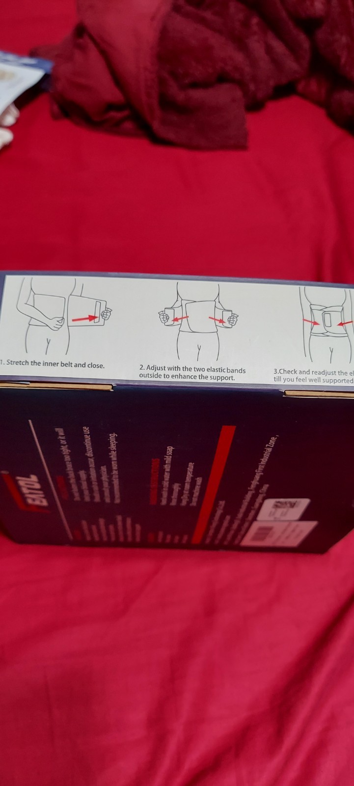 Features Adjustable Back Brace, Size L/XL, Length 45. 60% Neoprene, 20% Nylon