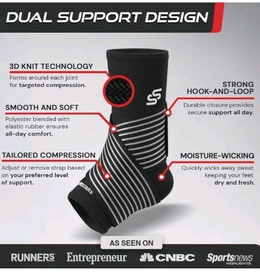 Pair Of Sleeve Stars Ankle Braces, Women/Men, Ankle Wrap for Sprain, Compression