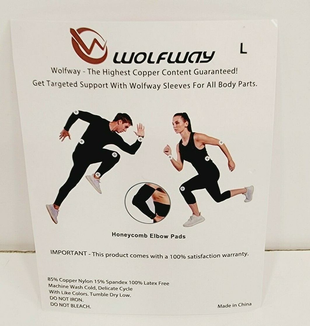 Wolfway Size Large Highest Copper Content Compression Elbow Sleeve Arm Support