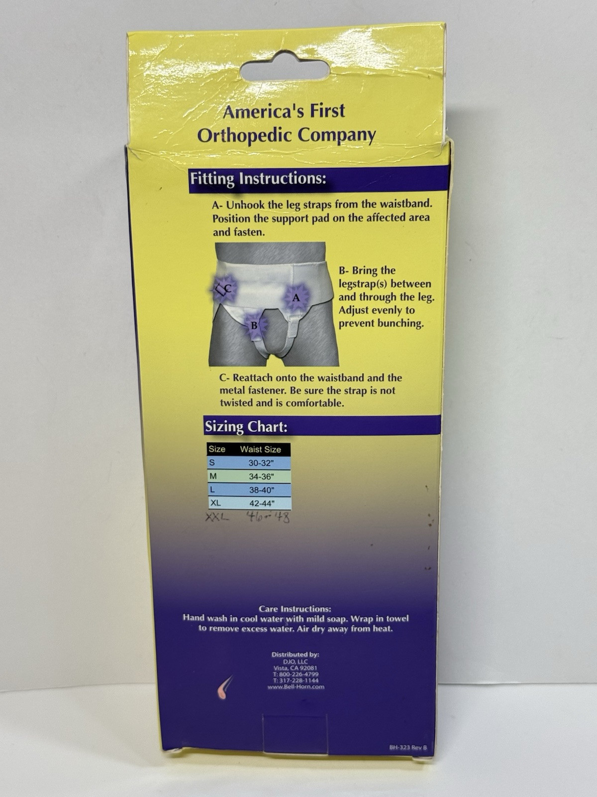 Bell-Horn Deluxe Woven Hernia Guard Support Belt Left Right Double Support XXL